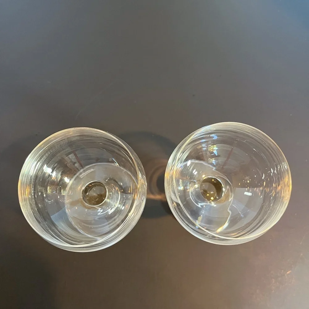 Rare Vintage Thomas Germany, Colonna Graphic Black Stem Crystal Wine Glasses